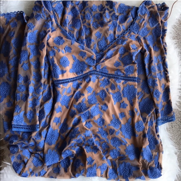 NWT - For love & lemons Temecula blue floral Maxi dress - Picture 5 of 9